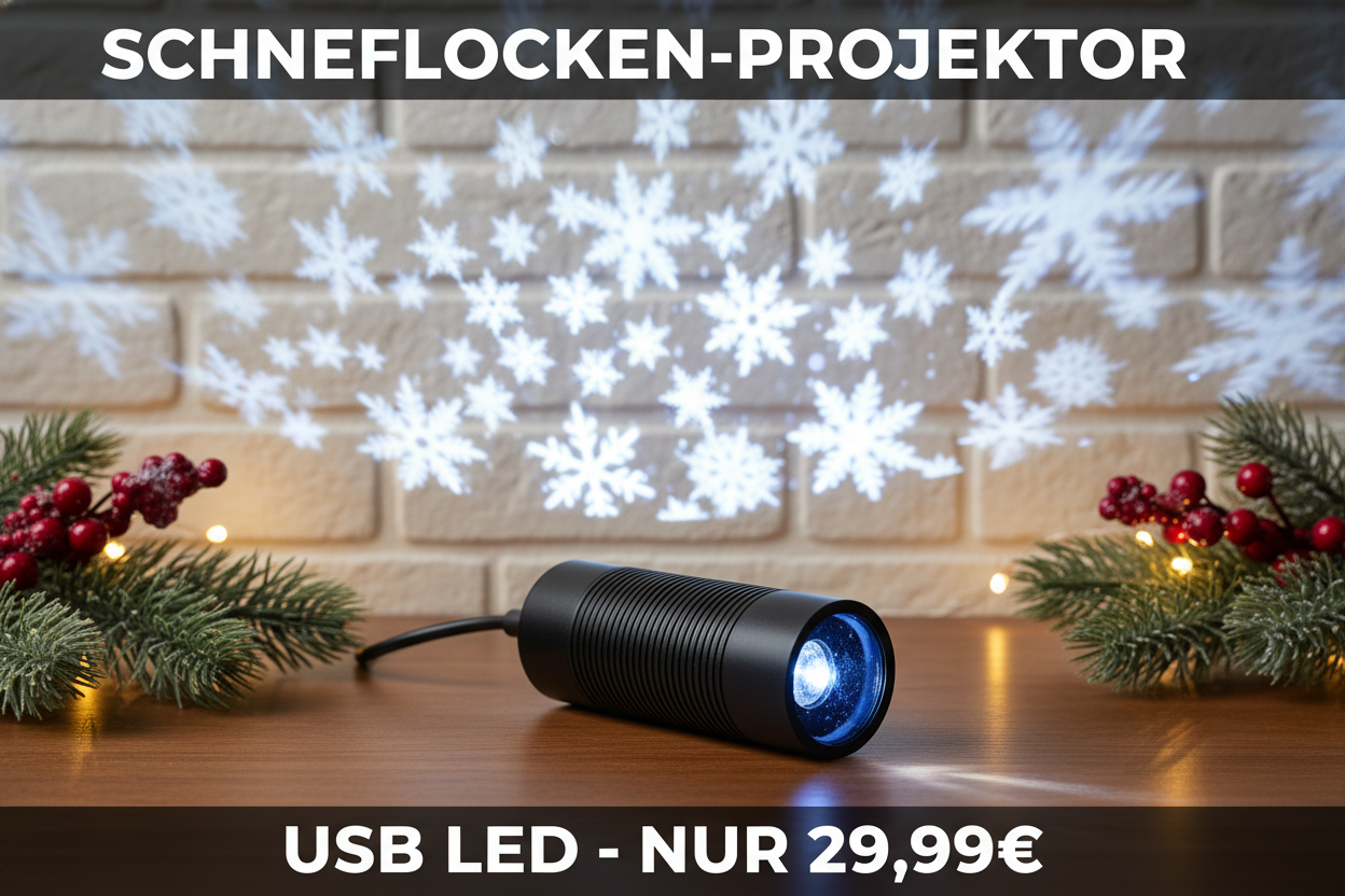 Schneeflocken-Projektor-Lichter, Weihnachtsdekoration, für den Außenbereich/Innenbereich, USB, rotierende Schneeflocke, Umgebungslicht für festliche Party, Weihnachtsdekoration